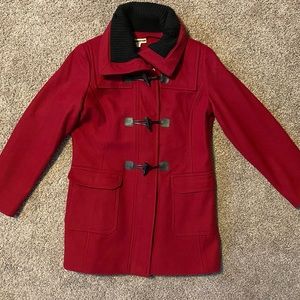 Coldwater Creek Pea Coat Red Medium